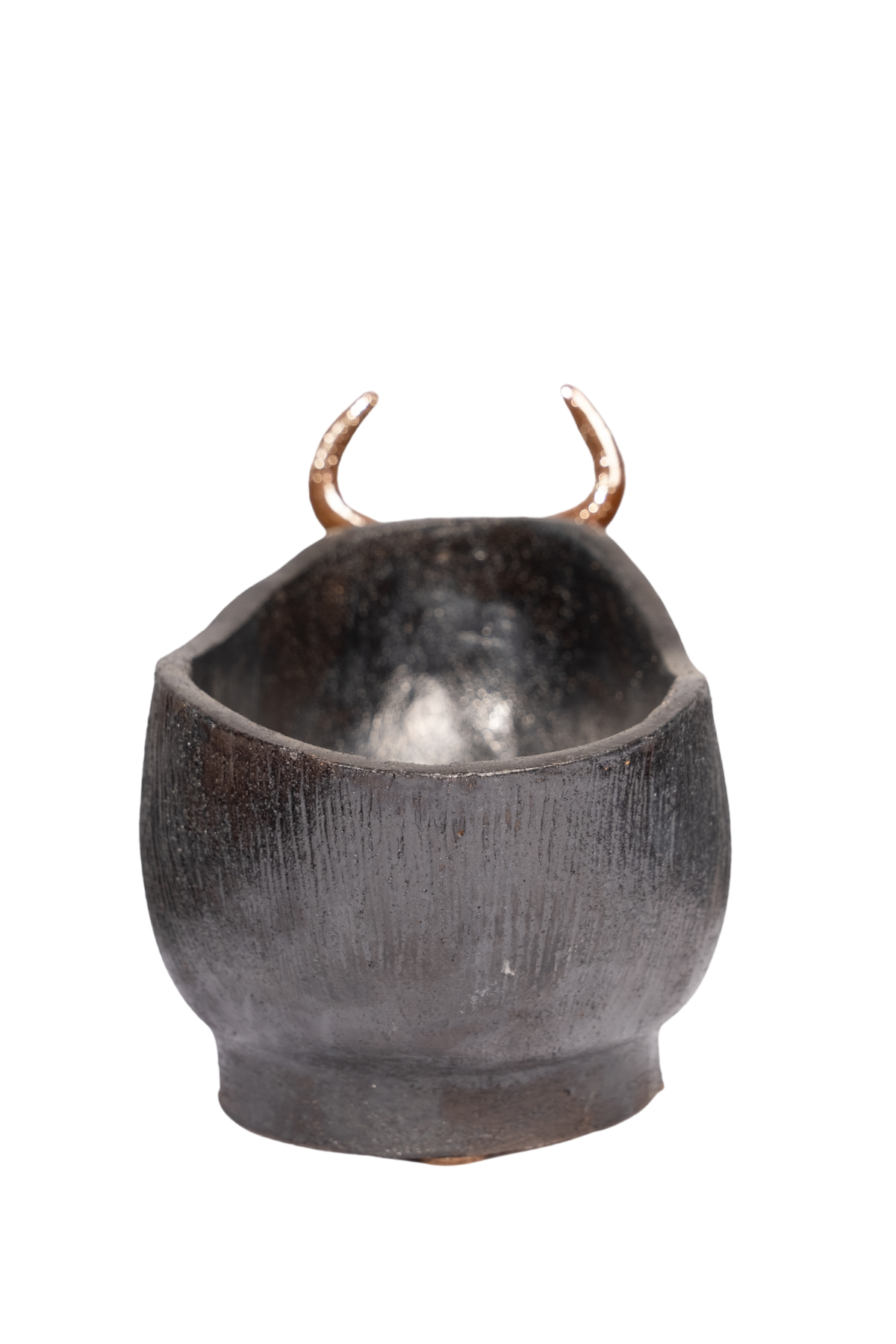 El Yapımı Seramik Dekoratif Boğa Vazo