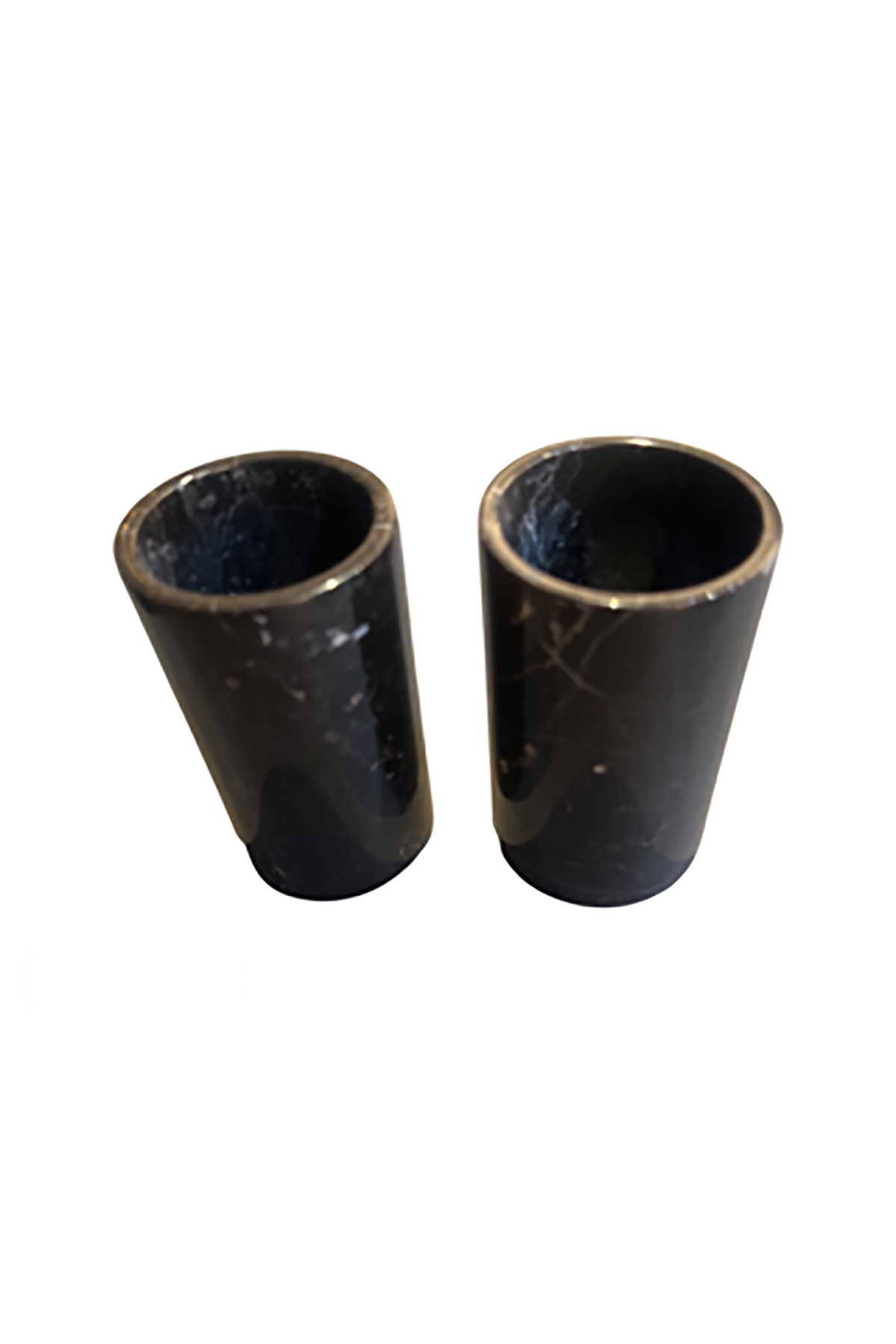 Doğal Siyah Mermer Bardak 2'li