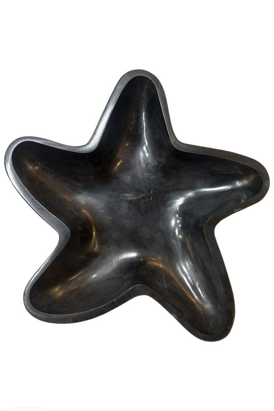Dekoratif Yıldız Mermer Derin Tabak Siyah